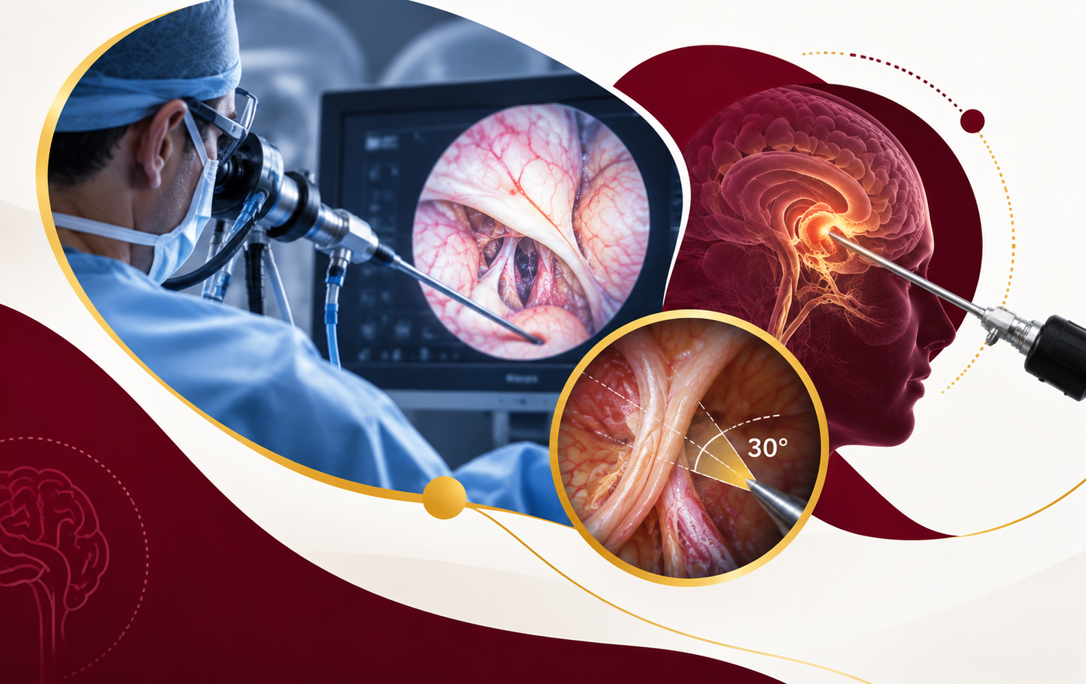Illustration of the 30-degree vision advantage in endoscopic care.